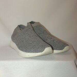 VINCE Theroux Knit Slip-On Sneaker Black White Gray Sock Shoe Leather Platform 9
